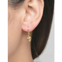 LAMOON Romantic Heart 100% Natural Citrine 925 Sterling Silver Jewelry 14K Yellow Gold Plated Drop Earrings S925 LMEI013