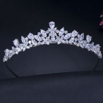 ThreeGraces Elegant Shiny Cubic Zirconia Bridal Wedding Banquet Tiara Crown Hair Accessories Jewelry for Women Bridesmaid HA035