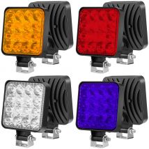 1PC Car Mini LED Square Work Light 16 lampada 48W/12V per Jeep Truck Off Road carrello elevatore ABS faro fari a LED