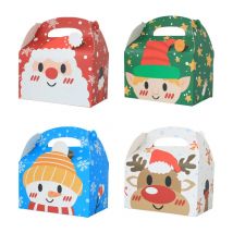 4/8/12 stücke Weihnachten Süßigkeiten Geschenk box Kraft papier Santa Claus Schneemann Rentier Elf Keks Verpackung Box Navidad Neujahr Party Deko