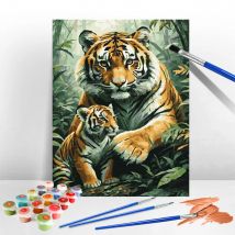 MomoArt Tier Malen nach Zahlen Tiger Kein Rahmen Zeichnung auf Leinwand Ölgemälde Kunst DIY Zuhause Wohnzimmer Kunsthandwerk