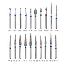 AZDENT 100 Pcs/20 Boxes Dental Diamond Burs Drill Dental Burs Dia-burs for High Speed Handpiecess Medium FG 1.6M Dentist