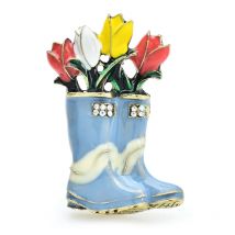 Wuli&baby Schöne Blume Regen Stiefel Broschen Für Frauen 2-farbe Emaille Cartoon Interessante Schuhe Party Casual Brosche Pins geschenke