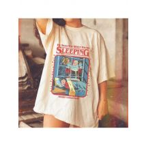 He Sees You When You‘re Sleeping Funny Vintage Santa Claus Graphic T Shirts Christmas Party TShirt for Men Women Crewneck Tops