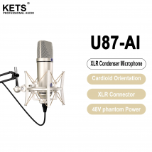 U87 AI XLR Condenser Microphone Professional Cardioid Studio Mic for Recording Podcasting Voice Over Streaming Home Studio