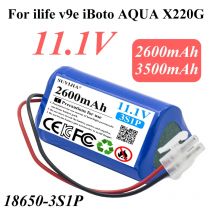 11,1 V 3500 mAh 2600 mAh Lithium-Batterie für ilife v9e Kehrroboter Staubsauger Batterie 18650 11,1 V Für iBoto AQUA X220G 3S1P