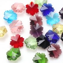 20 Stück 14 mm Kristallglas-Schneeblumen-Anhänger, Perlen, vertikales Loch für DIY-Schmuckherstellung, Charms, Ohrringe, Halsketten, Zubehör