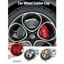 4pcs 60mm Wheel Center Cap Hub Cover Badge Emblem Sticker For Alfa Romeo 4C 159 166 Spider Giulia 156 Mito 147 8C Car Accessorie