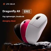 Mouse wireless ATK Dragonfly serie A9 Tri Mode PAW3950 Nordic52840 8K 53g Mouse da gioco per PC portatile leggero personalizzato