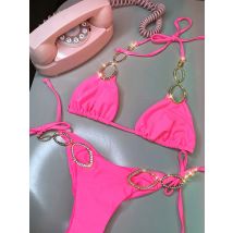 Metall Ketten Strass Diamant Bikini Frauen Badeanzug Weibliche Bademode Zwei Stücke Bikini Set Brasilianische Badende Badeanzug Schwimmen