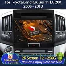 Android 15 Auto Radio Für Toyota Land Cruiser 11 LC 200 2008-2013 QLED Multimedia Stereo Video Player 2DIN GPS NAVI BT 4G WIFI