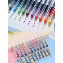 10 Pcs Large Capacity Quick Drying Needle Tip Colored Gel Pen 0.5mm Fine Pointed Ballpoint Pens DIY Diary Drawing 10 Colors