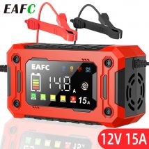 EAFC 12V 15A Inteligentna Ładowarka Akumulatorów Samochodowych Impulsowa Naprawa Automatyczny Start Szybka Ładowarka Do Motocykli Ciężarówek Akumulatorów Kwasowo-Ołowiowych