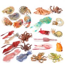 Simulation Marine Mollusc Plastic Model Figures Nautilus Ammonite Squid Octopus Figurine Sealife Animal Educational Toy For Kids