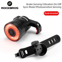 Światło tylne rowerowe ROCKBROS z inteligentnym czujnikiem hamowania i wibracji, światło rowerowe z synchronizacją Type-C, światło tylne do rowerów górskich i szosowych.