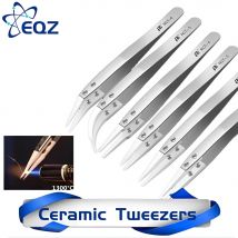 Antystatyczne pęsety ceramiczne Pęsety ceramiczne przemysłowe ze stali nierdzewnej Izolowana pęseta z prostą/zakrzywioną końcówką Pęseta czarno-biała