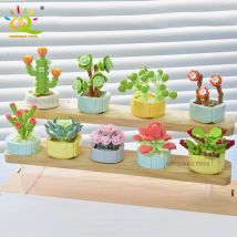 Huiqibao Blume Sukkulenten Bausteine ewige Blume Bonsai Baum Gärten romantische Ziegel DIY Topfpflanzen Kinderspiel zeug