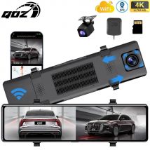 Qoz 4k 12 "Spiegel Dash Cam vorne hinten Dual Kamera Auto DVR mit G-Sensor Unterstützung Park monitor Nachtsicht externe GPS