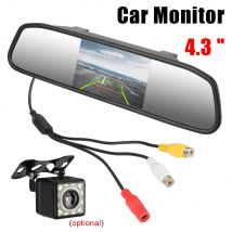 Lettore per auto 12V Specchio interno Telecamera per retromarcia Monitor di parcheggio Schermo da 4,3 pollici Display video HD DVD Accessori Parktronics PDC