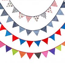 Clearance 3.2M Vintage Floral Fabric Bunting 12 Pennant Flags Birthday Wedding Party Decor Banner Baby Shower Carnival Garland