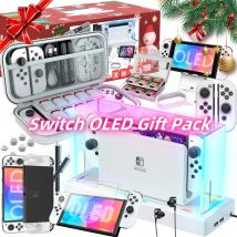 Switch oled Geschenk verpackung, 25 in 1 Nintendo Switch oled Light Base Set Geschenk verpackung, tragbare Reise handtasche und anderes Zubehör
