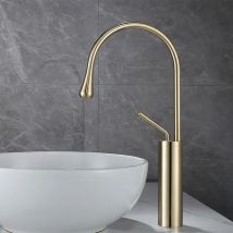 Tuqiu-grifo de baño de Oro pulido, grifo de lavabo negro frío y caliente, grifo de latón, grifo de cocina, fregadero giratorio, grúa de agua