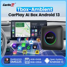 2025 CarlinKit 3 en 1 Android 13 Mini CarPlay Ai Box Android Auto Wireless CarPlay Box QCM6125 6225 8-Core Incorporado Netflix Google Play Store Soporte 512GB Tarjeta SD Car Smart TV Box Para Android