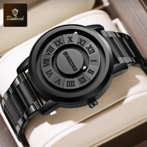 BINBOND Luxus Männer Quarz Uhren Mode Magnetische Levitation Aushöhlen Edelstahl Wasserdicht Männer Uhr Relogio Masculino