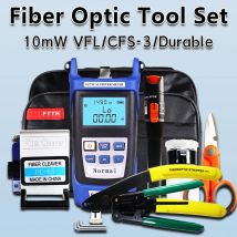 OPTFOCUS 19-teiliges Glasfaser-Werkzeugset, 10 mW, visueller Fehlerorter, FTTH-Werkzeuge, Glasfaser-Leistungsmesser, optische Tasche, Faserspalter