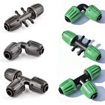 5 Pz 16mm 1/2 ''PE Tubo Connettore Splitter Tee Accoppiamento Filetto Blocco a 4/7mm Tubo Giardino Irrigazione Irrigazione a goccia