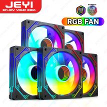 JEYI Ventole di raffreddamento RGB Case del computer da 120 mm Kit ventola ad alte prestazioni Ventola per PC a 6 pin Dispositivo di raffreddamento Radiatore silenzioso con controller ARGB