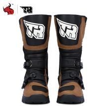 Wasserdichte Motorrad-Reitstiefel für Herren und Damen, echtes Leder, Adventure Touring, rutschfest, schützend, ganzjährig, CE-zertifiziert, Dura
