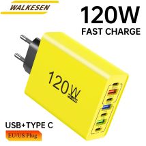 120 W USB-Ladegerät 7 Ports Typ C Schnellladeadapter für iPhone 16 15 Pro Max Samsung Galaxy Xiaomi Huawei Handy-Ladegerät