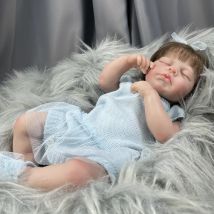 20-Zoll-Reborn-Babypuppen LouLou Entzückender Mädchen-Silikon-Vinyl- oder Stoffkörper mit handverwurzelten Haaren, 3D-Haut, sichtbare Adern, Kunstpuppe