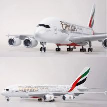 Airbus A380 UAE/Emirati Modello di aereo giocattolo Scala 1/160 Kit di giocattoli per aeroplani di grandi dimensioni da 18 pollici con supporto Modello di aereo di linea