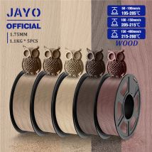 JAYO Wood PLA Filament 1.75mm 5Rolls Real Wood Fiber 3D Filament For FDM 3D Printers 15% Wood Fibers 3D printing Materials