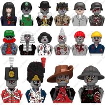 Hot City Halloween Zombie Series Walking Deads Ghost Saw Mini Action Figure Building Blocks Soldiers MOC Bricks Kids Gifts Toys