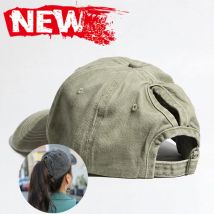 Die Damen-Baseballkappe kann mit Pferdeschwanz gebunden werden und geflochten, um einen alten, gewaschenen Outdoor-Sonnenschutz-Laufhut im Retro-Stil zu machen