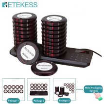 RETEKESS TD163 Wireless Restaurant Calling System Vibration Bell Cafe Beeper for Coffee Food Truck - Vibrating Paging Device