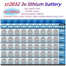 10-100PCS 200mAh CR2032 DL2032 ECR2032 3V Lithium-Batterie Für Uhr Spielzeug Rechner Auto Schlüssel Fernbedienung taste Münze Zellen
