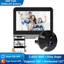 3 MP Tuya Smart WiFi Digitale Tür Magic Eye Guckloch Viewer PIR Bewegungserkennung Nachtsicht Kamera Alexa Google Wide View 140 °