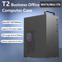 Custodia per computer da ufficio aziendale T2 Design portatile Supporta alimentatore ATX M-ATX/Mini ITX Chassis per PC con scheda madre