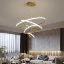 Nowoczesna lampa wisząca Led pierścienie okrągły żyrandol wiszący sufitowy czarny Loft salon