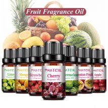 PHATOIL 1/2/6/10pcs 10ml Olio profumato fruttato per aromaterapia Ciliegia Mela Fragola Mango Cocco Limone Fragranza Oli aromatici
