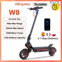 Scooter elettrico W8 Motore da 9,3 pollici 750W 48V14Ah Doppia sospensione 30-40 km Portata 40 km/h Velocità Pneumatici fuoristrada con APP E Scooter