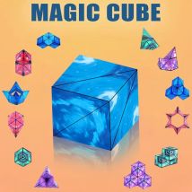 Transformable Magnetic Magic Cube 3D Puzzle STEM Educational Building Toy for Kids Ages 3-12 Creative Learning Activity