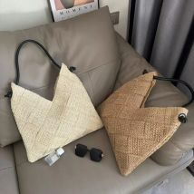 Frauen Umhängetaschen Casual Baumwolle faden Wicker Woven Damen Handgemachte Totes Große Kapazität Sommer Strand Weibliche Messenger Tasche