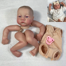 MRB 19 Zoll bereits bemalte Reborn-Puppenteile Levi Awake Lebensechte Baby-3D-Malerei mit sichtbaren Adern Stoffkörper im Lieferumfang enthalten
