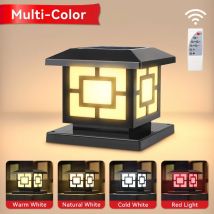 Timed LED Solar Säule Outdoor Solar Lichter wasserdichte Sonnenlicht Fernbedienung LED Licht Garten Korridor externe Solar Lampe LED