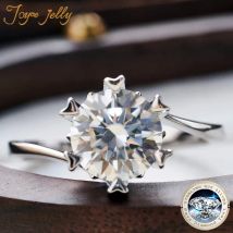 Joyce jelly 2ct 8mm Moissan ite Diamant schmuck Damen 925 Sterling versilbert 18 Karat Gold Ringe für romantische Dating Schneeflocke